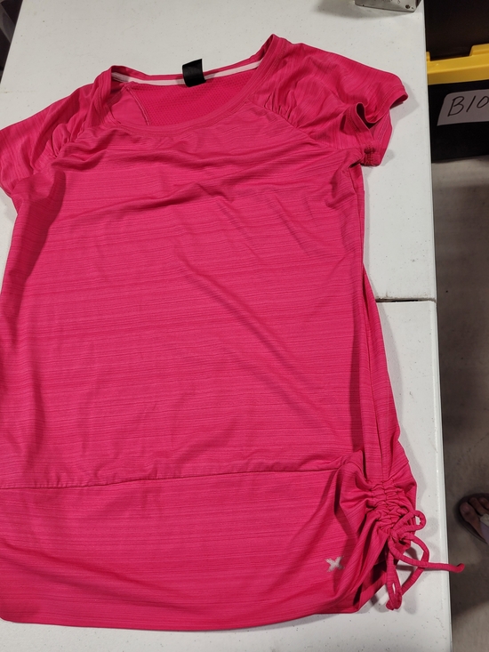 Xersion Tops - Xersion Hot Pink Short Sleeve Athletic Tee with Side Ruched Detail